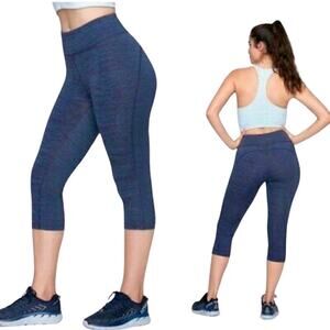Outdoor Voices Leggings Heather Crop Capri Athletic Mid High Rise Navy Blue S
